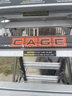 Fiderglass Saftey Cage Ladder, 5 To 9ft