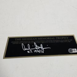 Vintage Archie Griffin Signed Heisman Trophy Plaque Ohio State JSA Beckett
