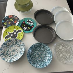 Free Random Kitchen Plates Bowls Pans