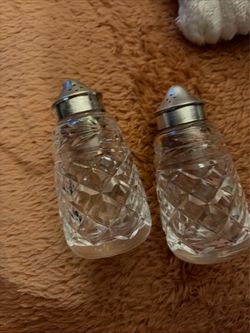 Cut Crystal Salt and Pepper Shakers Set
