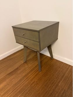 Gray Wood Nightstand