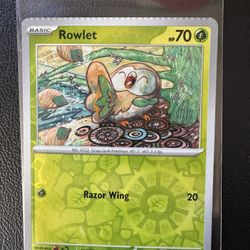 Error Cut Pokemon Rowlet Card (Crimping) RARE***