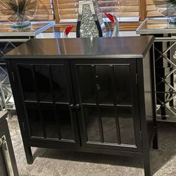 Beautiful Black Accent Cabinet With Storage! 33x14x31