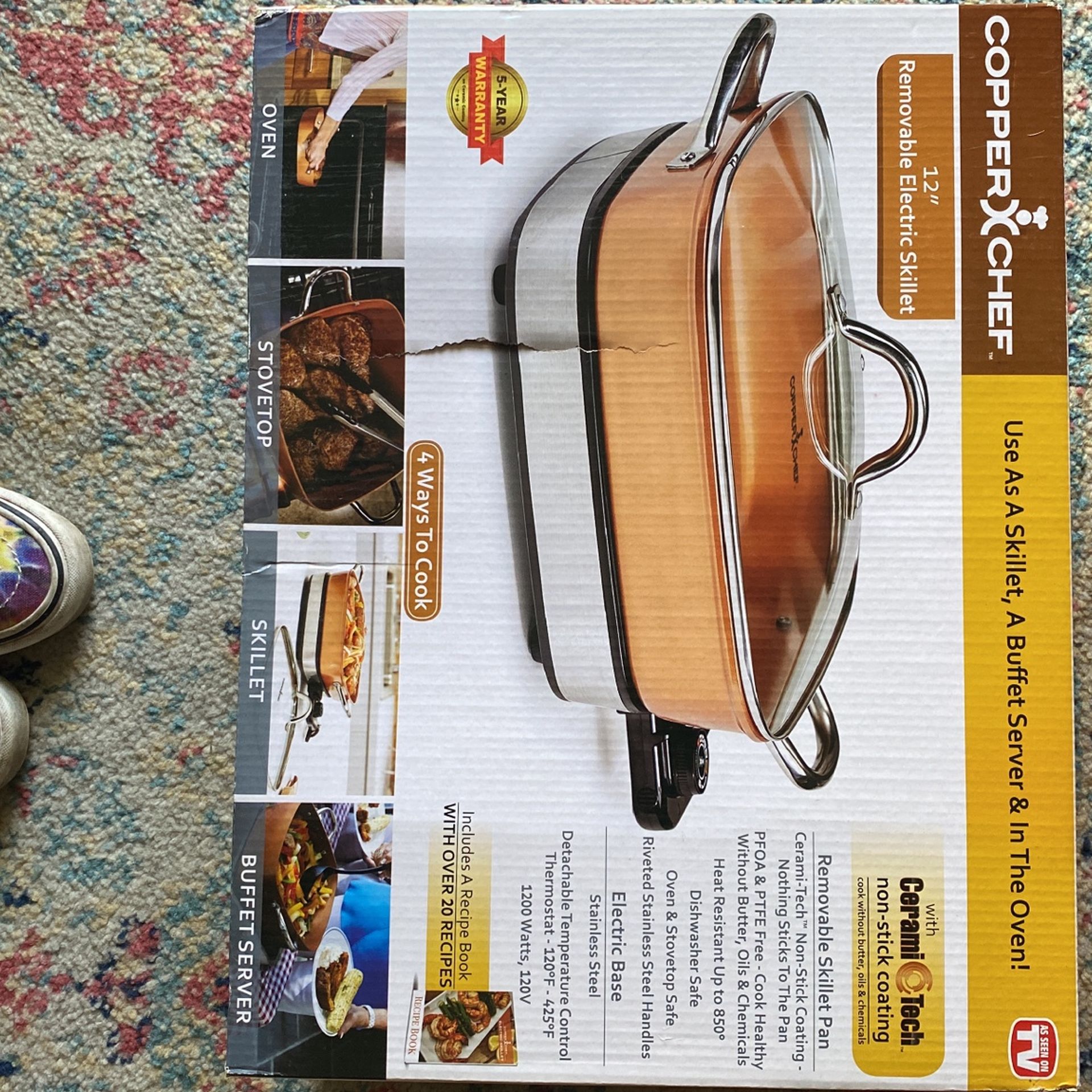 Copper Chef 12” Removable Electric Skillet