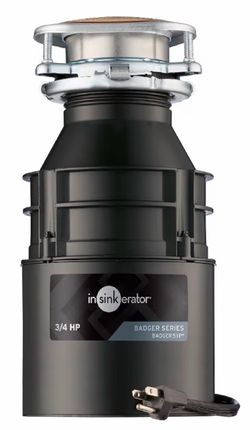 InSinkErator Badger 5XP Garbage Disposal with Power Cord, Standard Series 3/4 HP Continuous Feed Food Waste Disposer, Badger 5XP W/C