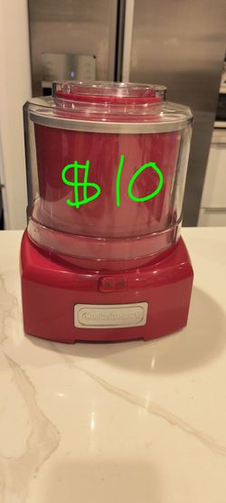Cuisinart Ice Cream Maker Machine - Red 1.5 Quart Double Insulated Machine, Sorbet and Frozen Yogurt Maker - Selling For $10