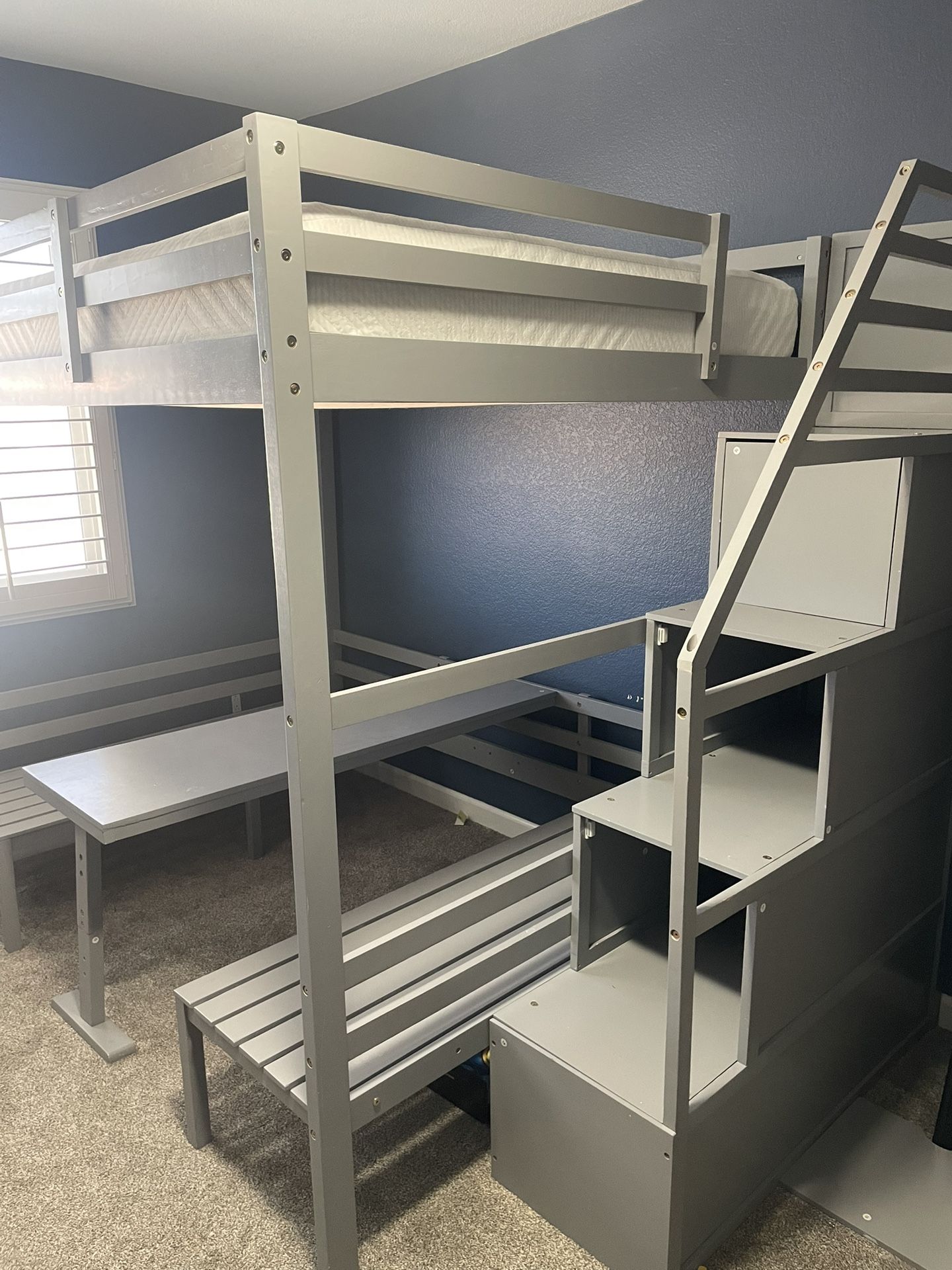 Full Loft Bed With Table 