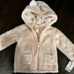 Baby Girl Sherpa Jacket Size 12 Months