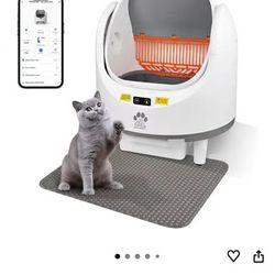 Self Cleaning Cat Litter Box, Open-Top Automatic Cat Litter Box for Multiple Cats, with Safety Prote