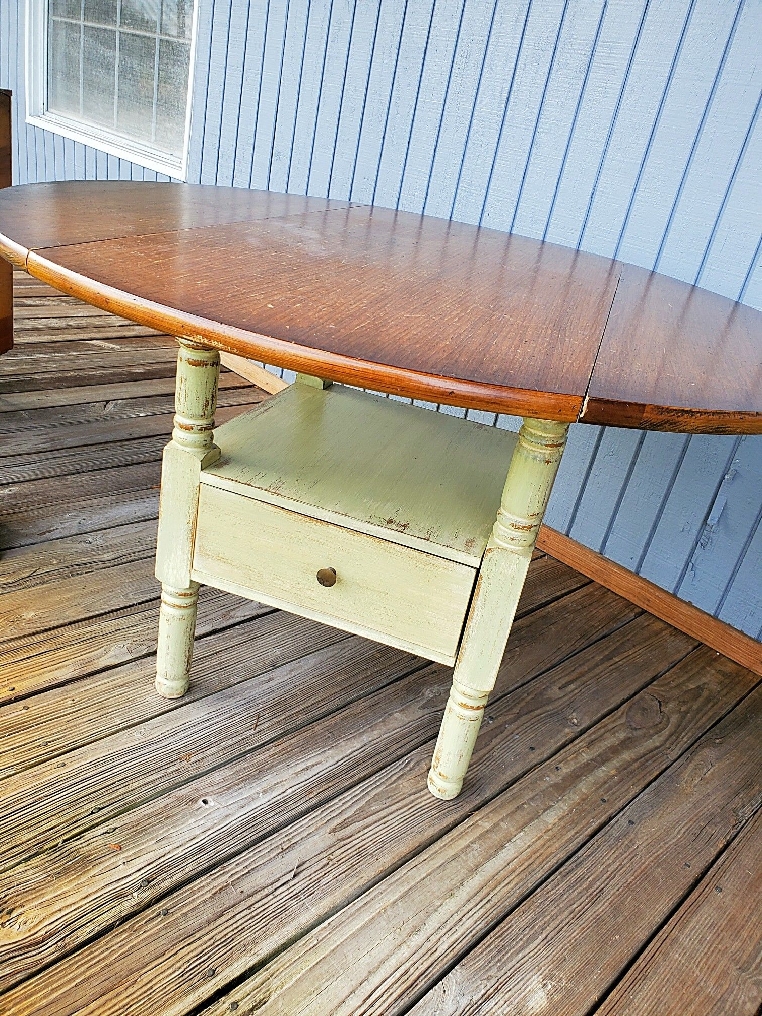 Rustic drop leaf farmhouse dining table