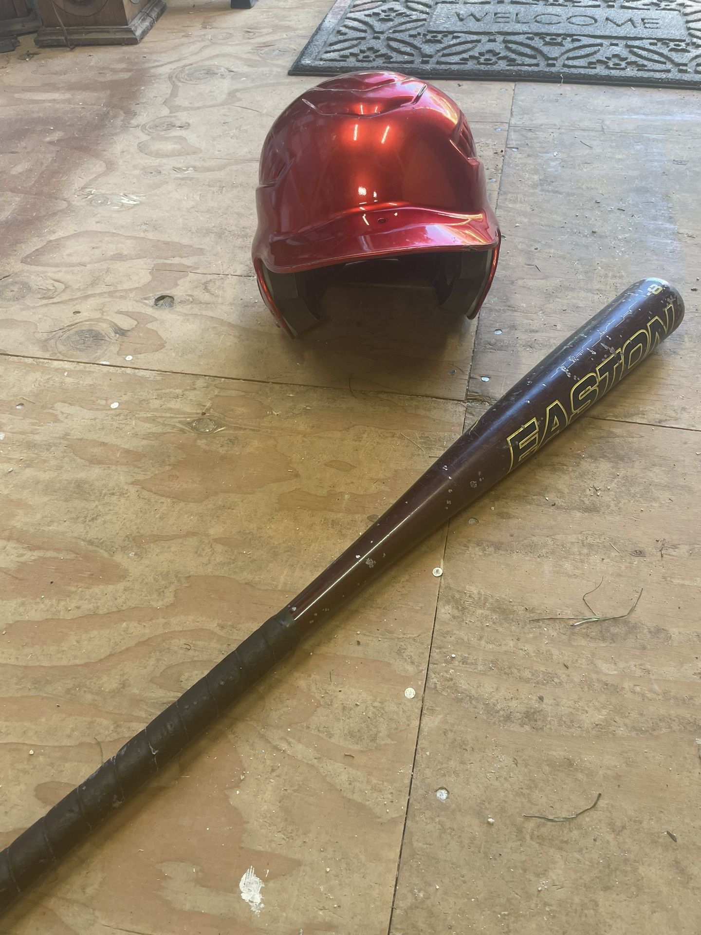 Youth Baseball Helmet And Size 8 Easton Little League Bat