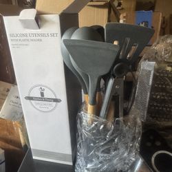 Charcoal Color Silicone Utensil Set 