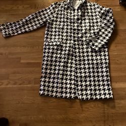 Unlined Coat Checkered Pattern 