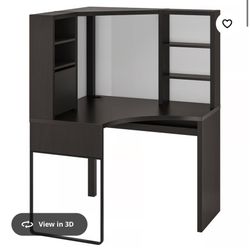 Micke Black-brown Corner Workstation 