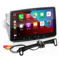 Planet Audio P90CPAC Apple CarPlay Android Auto Car Receiver - Single Din with 9 Inch Capacitive Touchscreen, Rear Camera Included, Bluetooth, No DVD,