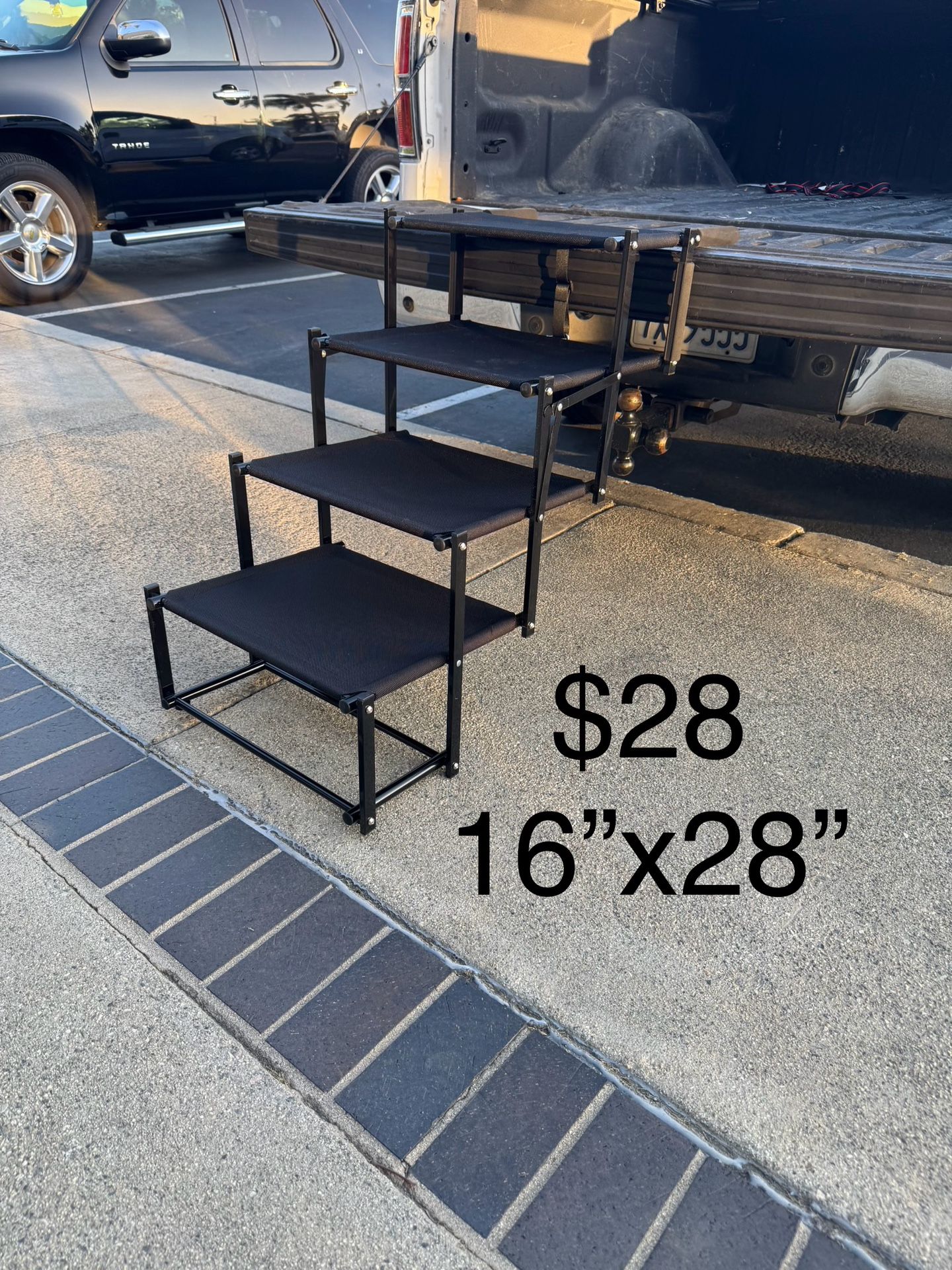 New / Wide - 4 Step Dog Steps For Your Car Van SUV Truck -