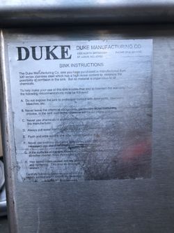 Duke commercial refrigerator