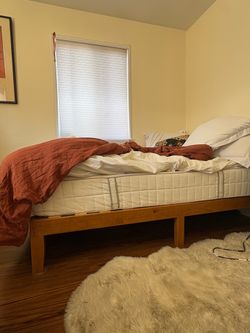 Full Mattress & Wood Full Bed Frame