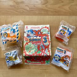 Vintage 1993 McDonald’s Happy Meal Sonic The Hedgehog 3 Toys Complete Set Of 4