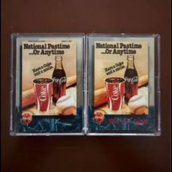 1995 Score Board-2-Sets Coca-Cola 50 Card Acrylic Set & “HOT CELLS” Set. (1 of 610). Includes “RARE FACTORY COKE TIN. NM/M!!!😎