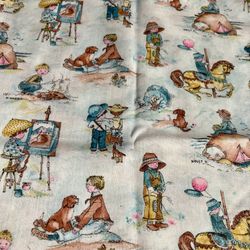 Authentic Vintage Holly  Hobby Fabric, 3/4yd+, ca 1970s