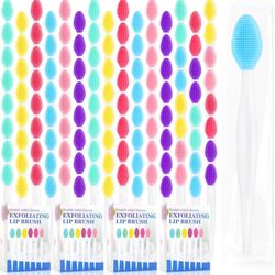 120 Pack Lip Scrub Brush, 3-in-1 Double Sided Silicone Exfoliating Lip Brush for Dark Lips & Nose Care, 6 Colors Exfoliator & Massage & Blackhead Remo