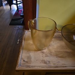 Vtg water pitcher and salad bowl 