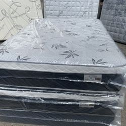 ✨Mattress Pillow Top All Sizes ✨ 🚨12” inches tall 🚨All sizes 💠Queen sizes $200 💠Full sizes $180 💠Twin sizes $150 💠Cal king $330 💠E. King $330