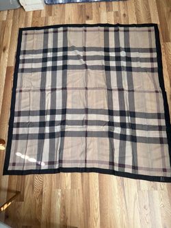 PASH Plaid Wool Shawl / Wrap – 80% Wool – Handmade