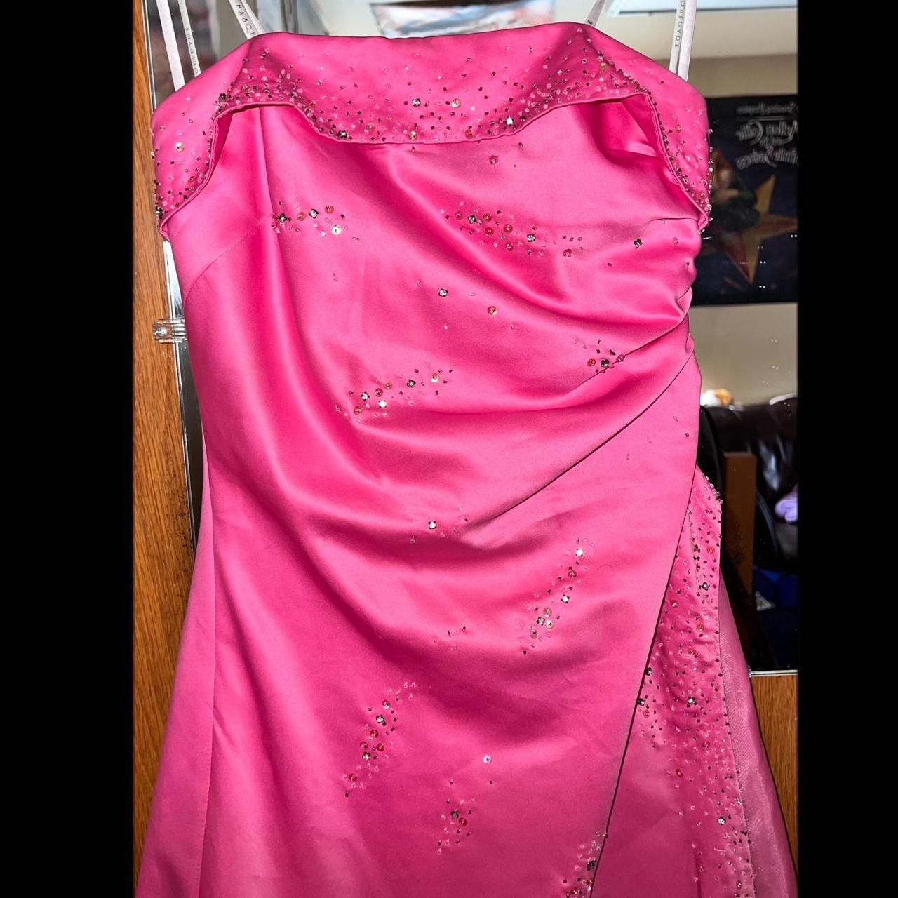 vintage formal gown / strapless beaded prom dress