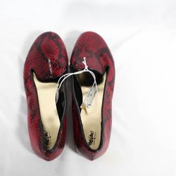 NWT Mossimo Burgundy & Black Snakeskin Loafer Flats, Women's Size 8 1/2