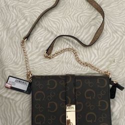 New Guess Crossbody Brown Purse OBO 
