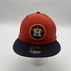 (49) Houston Orange Dark Blue Hat American Patch Size One Size Fits Most 