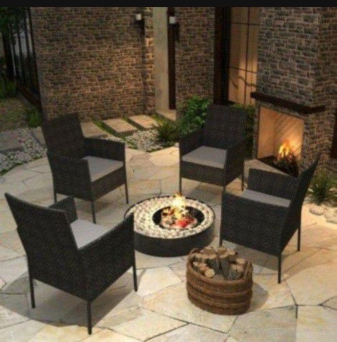 Patio Chairs Outdoor Wicker / Rattan Dining Chairs Black