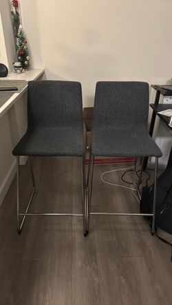 2 Barstools, chrome-plated, Gunnared dark grey (per unit, only have 2)