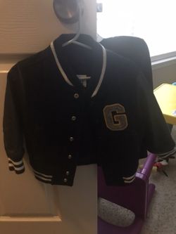 Gap letterman jacket w/ letterman sleeves size 12-18 months