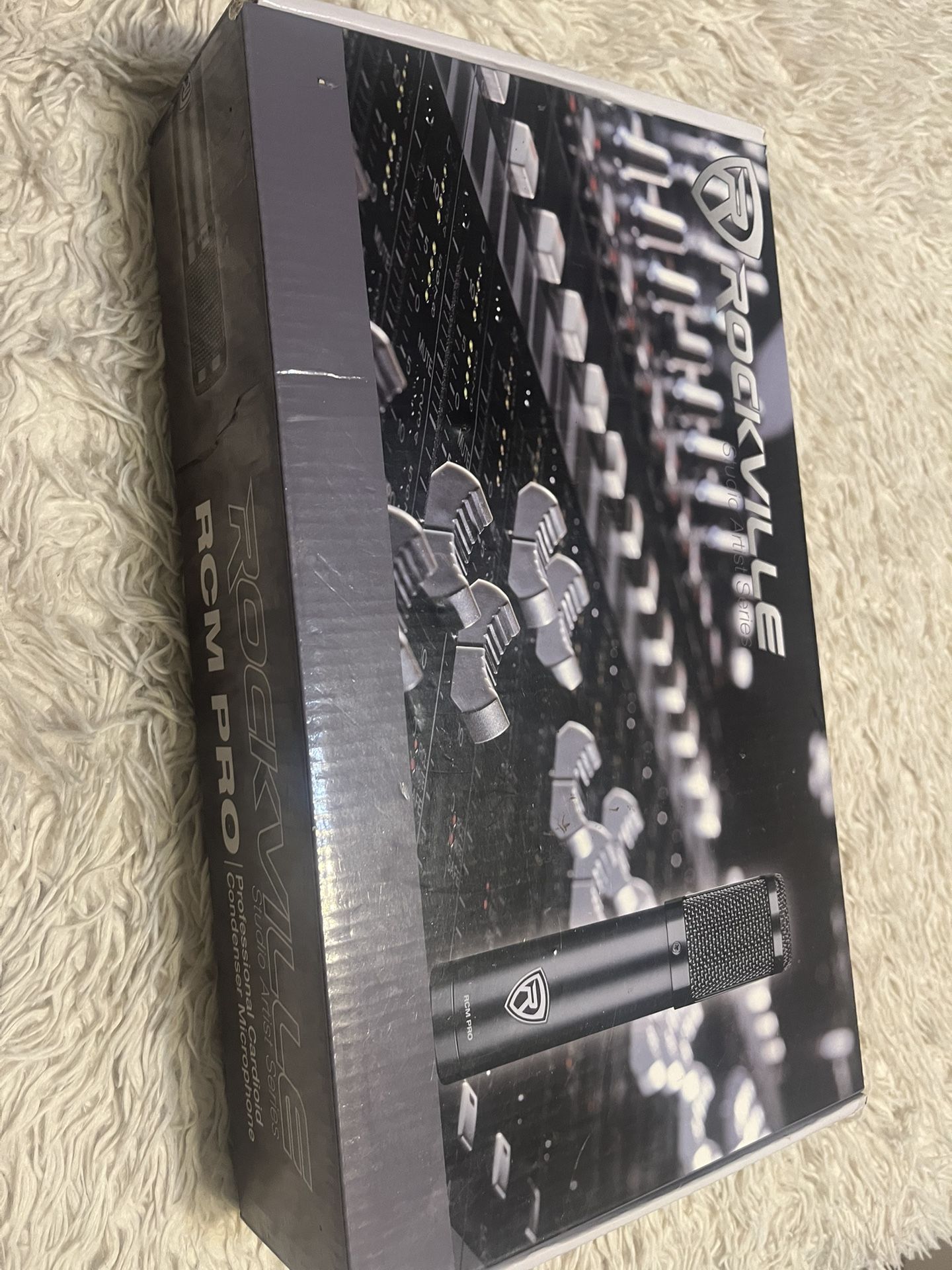 Rockville RCM pro professional cardioid condenser microphone, isolation shield, studio headphones