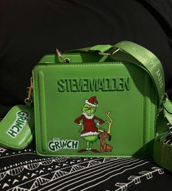 Hand Painted Christmas Grinch Steve Madden purse