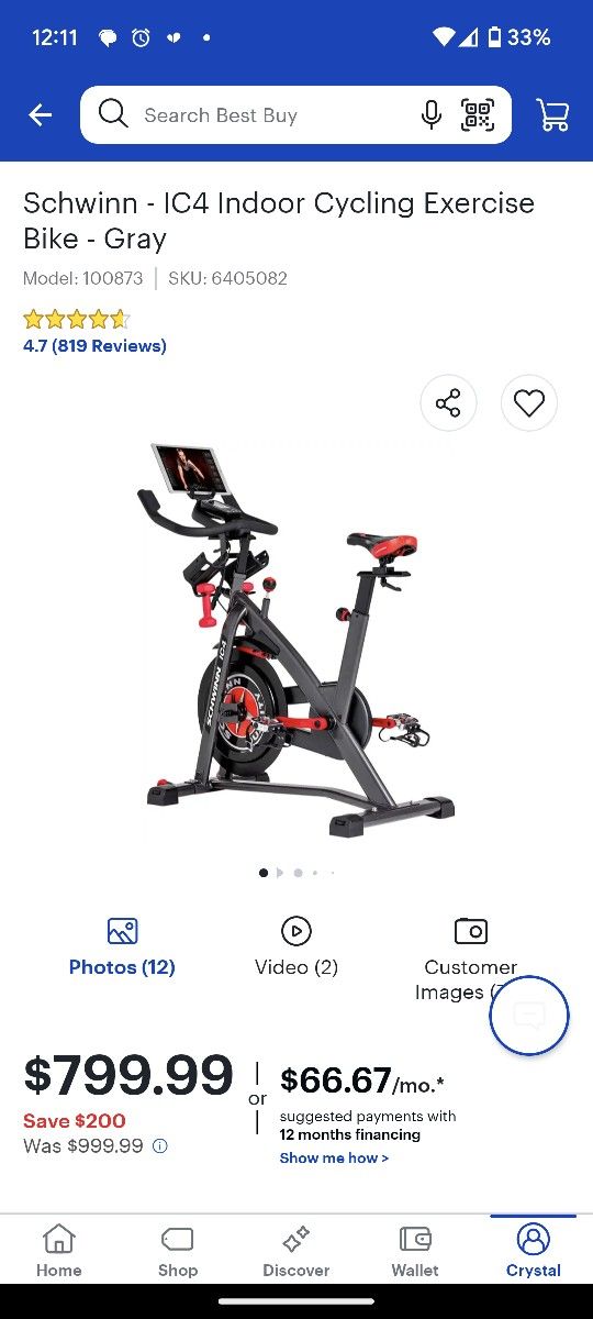 Schwinn IC4 Indoor Cycling Exercise Bike – Lightly Used