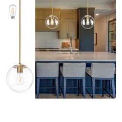 2 Of 10 Inch Globe Pendant Light Gold Mid Century Pendant