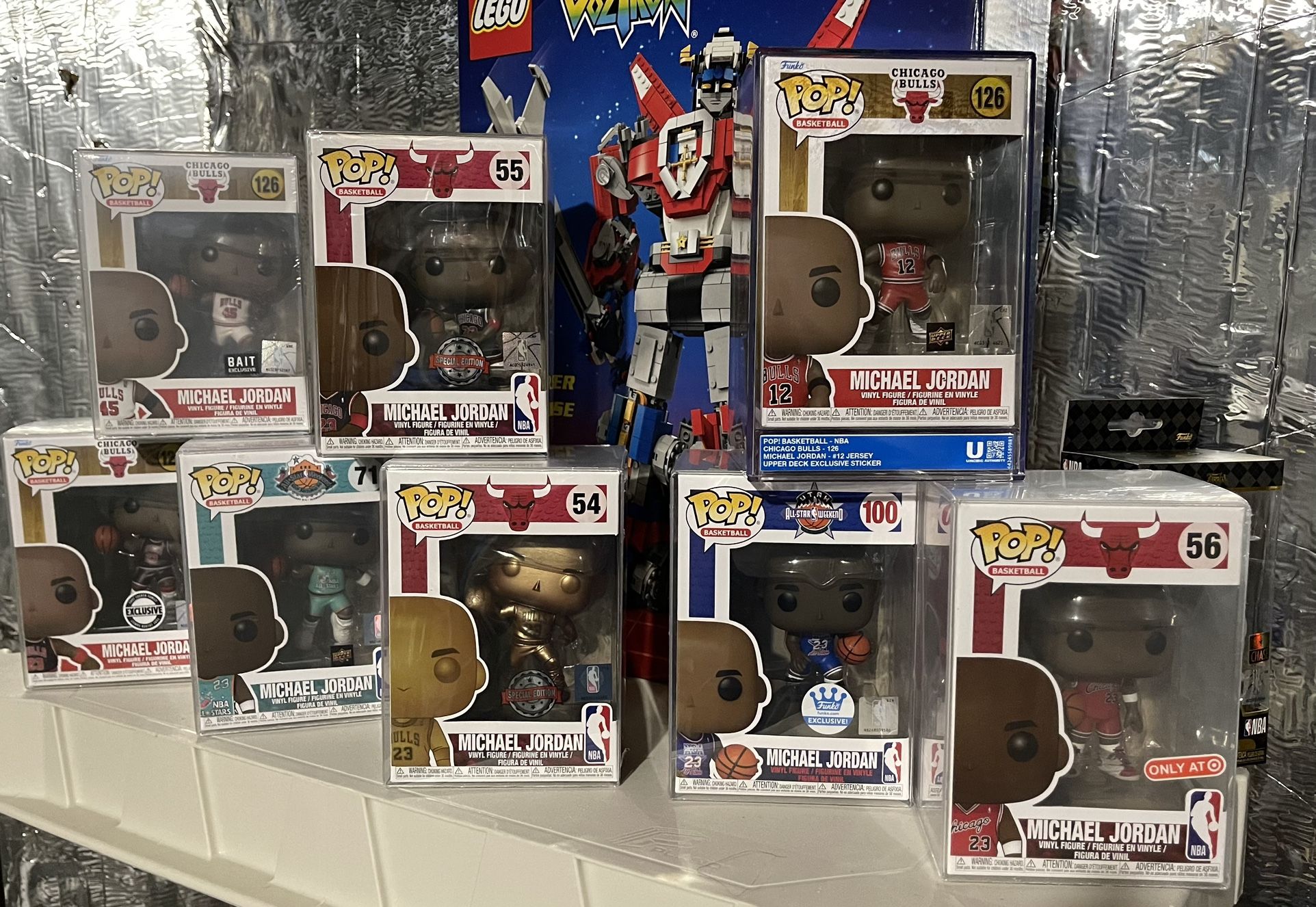 FUNKO POP VINYL MICHAEL JORDAN EXCLUSIVE LOT OF 8: 54, 55, 71, 100