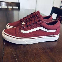 VANS Burgundy Shoes Sizes: Women’s 9 or Men’s 7.5