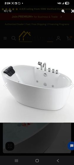 EMPAVA Free standing jacuzzi tub