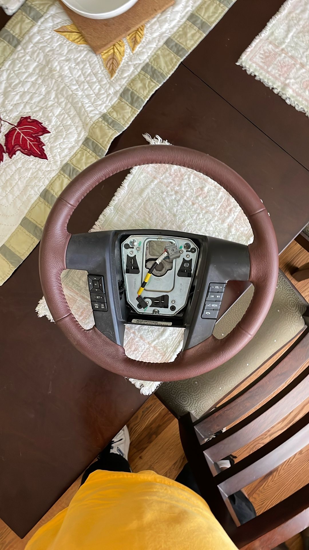 13 Thru 14 F-150 Ford Leather Steering Wheel King Ranch W/switches