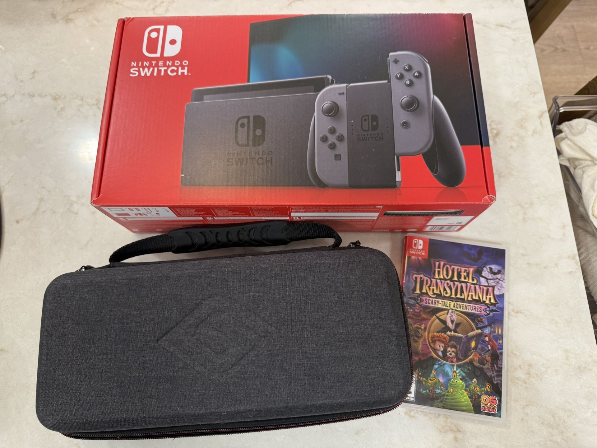 Nintendo Switch V2 Gray with Extras Good Condition 