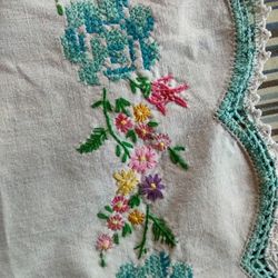 (2)  Old Vintage Crocheted Table Runner S