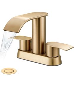 Ultimate Unicorn Waterfall Bathroom Faucet for Sink Champagne Bronze 4 Inch$65