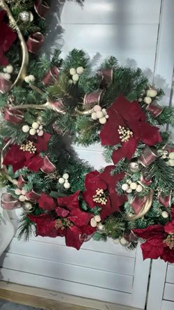 CRISTMAS WREATH  FOR BUSINESS OR HOME  38" W.X 42" L. Thumbnail