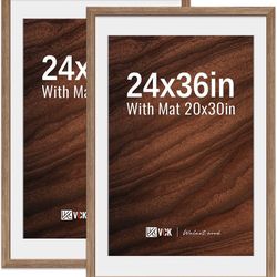 24x36 Poster Frame 2 Pack - Walnut -NEW (1927/🏡)