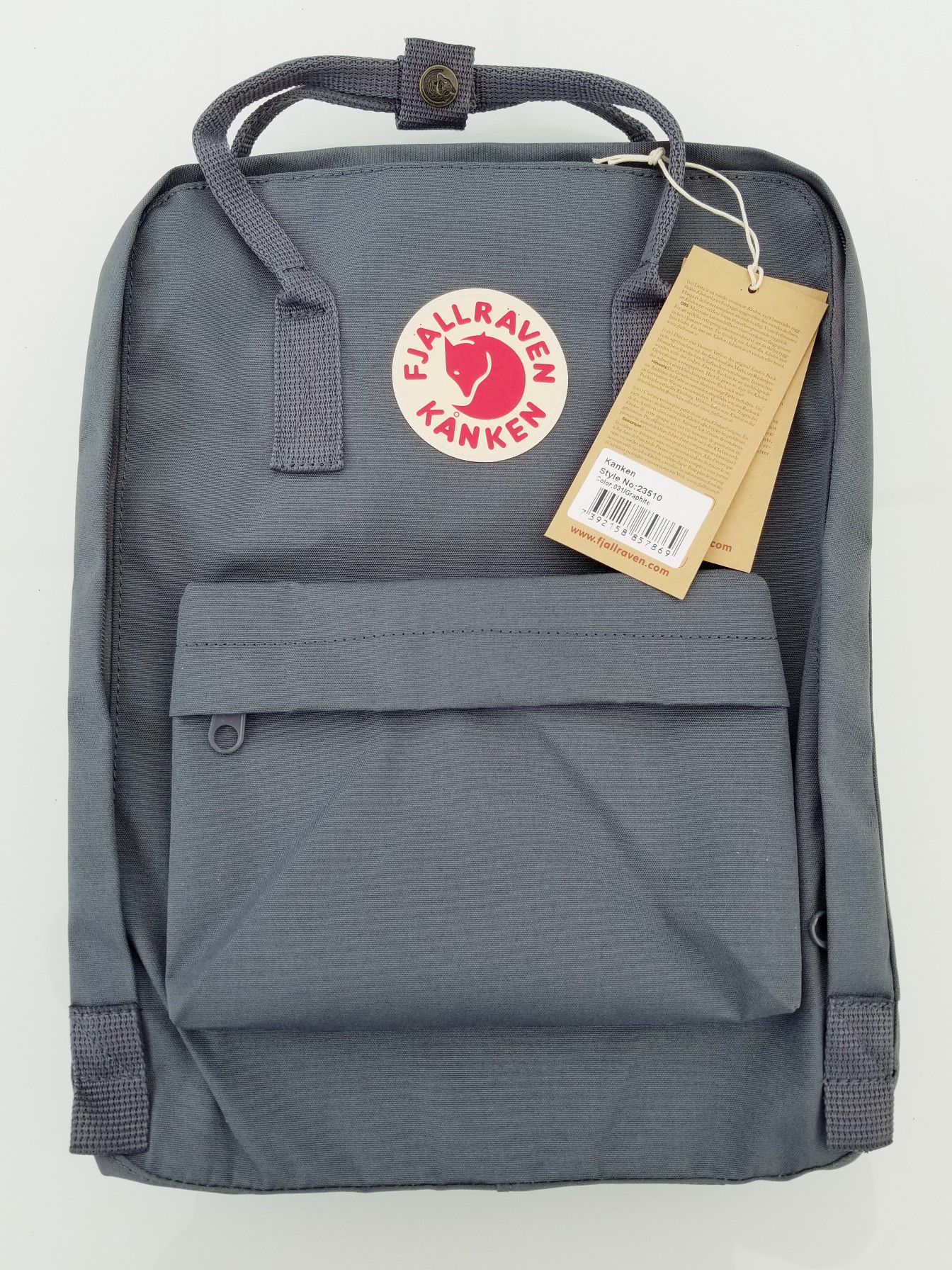 BRAND NEW FJALLRAVEN KANKEN BACKPACK CLASSIC 16L GRAPHITE WITH TAGS